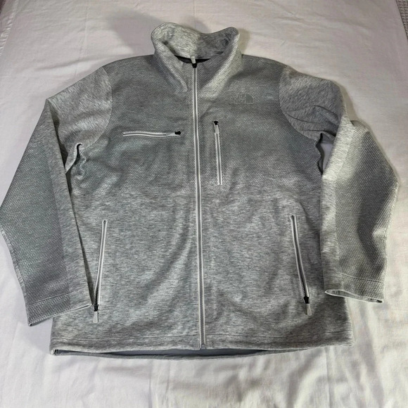 The North Face Men's Revolution Denali Jacket Light Gray Pockets Size Large - Picture 1 of 10